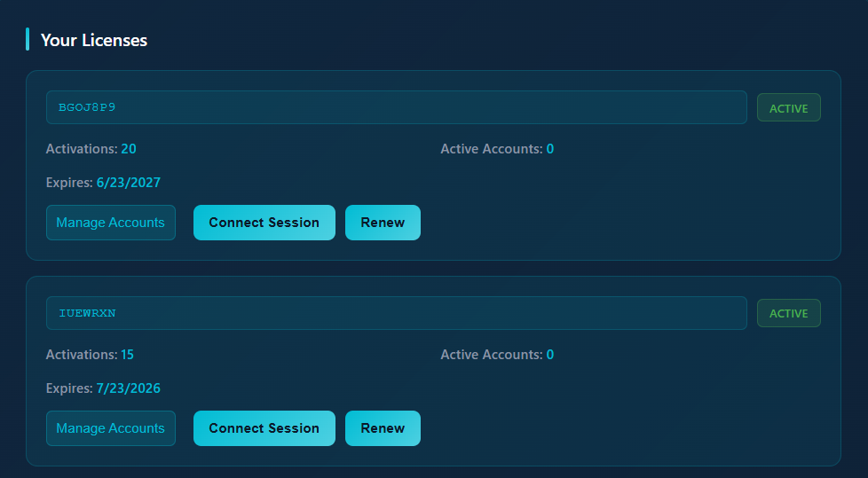 License Management Dashboard